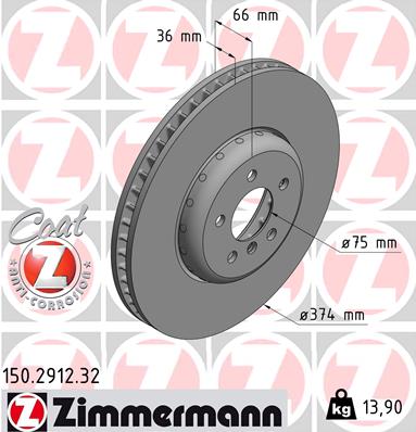 ZIMMERMANN Első féktárcsa 150.2912.32_ZIM