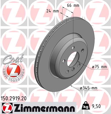 ZIMMERMANN Hátsó féktárcsa 150.2919.20_ZIM