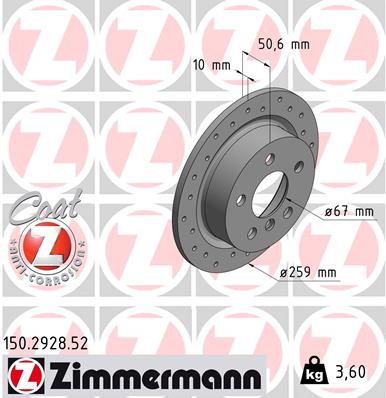 ZIMMERMANN Féktárcsa, mind 150.2928.52_ZIM