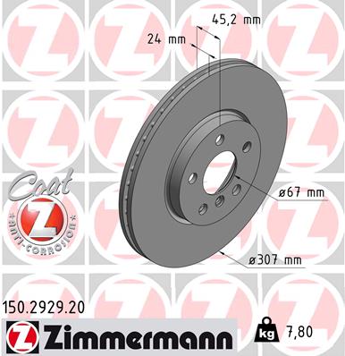 ZIMMERMANN Első féktárcsa 150.2929.20_ZIM