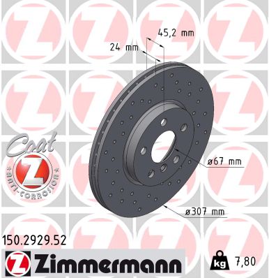 ZIMMERMANN Első féktárcsa 150.2929.52_ZIM