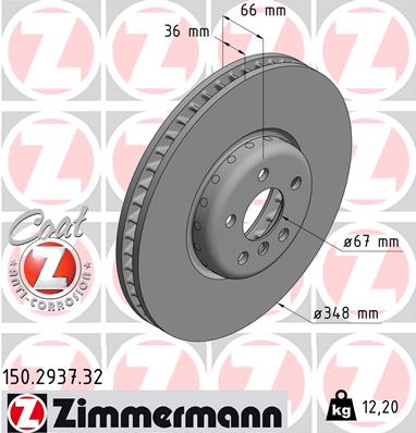 ZIMMERMANN Első féktárcsa 150.2937.32_ZIM