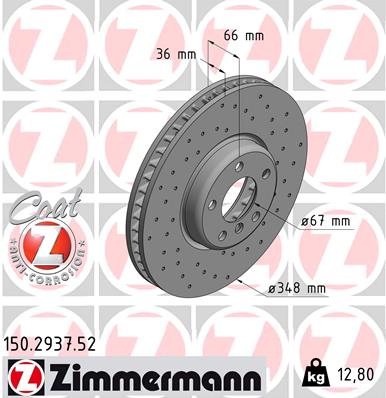 ZIMMERMANN Első féktárcsa 150.2937.52_ZIM