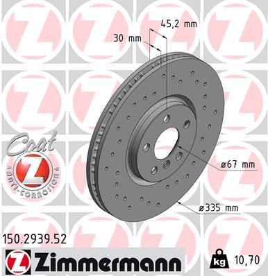 ZIMMERMANN Első féktárcsa 150.2939.52_ZIM