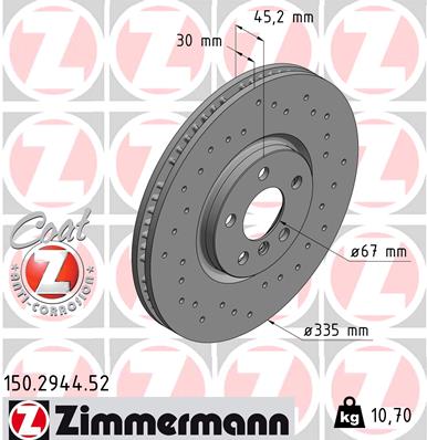 ZIMMERMANN Féktárcsa, mind 150.2944.52_ZIM