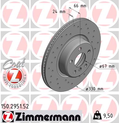 ZIMMERMANN Első féktárcsa 150.2951.52_ZIM