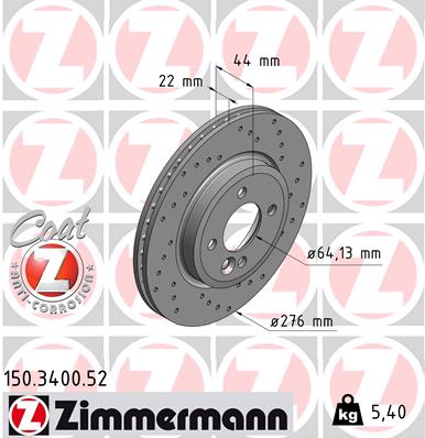 ZIMMERMANN Első féktárcsa 150.3400.52_ZIM