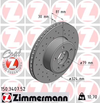 ZIMMERMANN Első féktárcsa 150.3407.52_ZIM