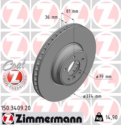 ZIMMERMANN Első féktárcsa 150.3409.20_ZIM