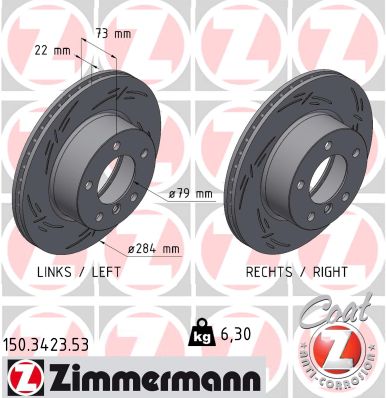 ZIMMERMANN Féktárcsa, mind 150.3423.53_ZIM