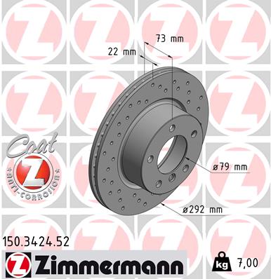 ZIMMERMANN Első féktárcsa 150.3424.52_ZIM