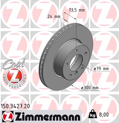 ZIMMERMANN Első féktárcsa 150.3427.20_ZIM