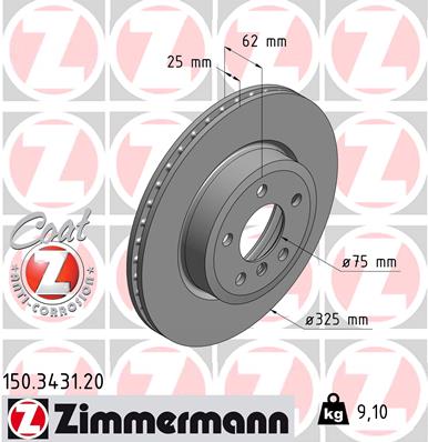 ZIMMERMANN Első féktárcsa 150.3431.20_ZIM