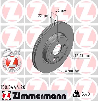 ZIMMERMANN Első féktárcsa 150.3444.20_ZIM