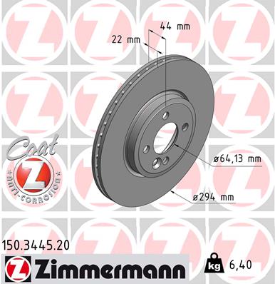 ZIMMERMANN Első féktárcsa 150.3445.20_ZIM