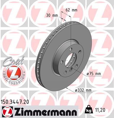 ZIMMERMANN Első féktárcsa 150.3447.20_ZIM