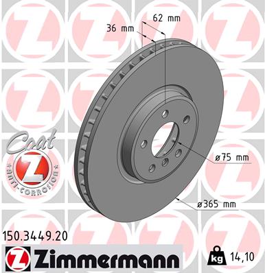 ZIMMERMANN Első féktárcsa 150.3449.20_ZIM