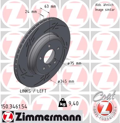 ZIMMERMANN Hátsó féktárcsa 150.3461.54_ZIM