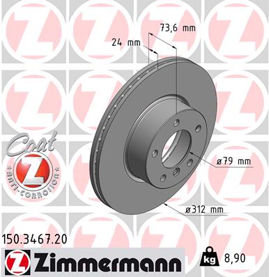 ZIMMERMANN Első féktárcsa 150.3467.20_ZIM