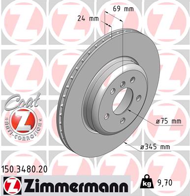 ZIMMERMANN Hátsó féktárcsa 150.3480.20_ZIM