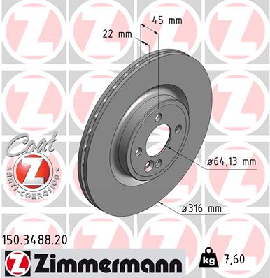 ZIMMERMANN Első féktárcsa 150.3488.20_ZIM