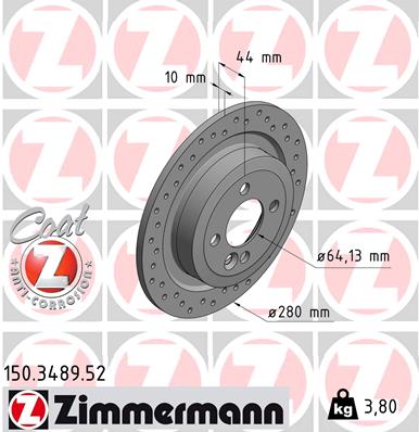 ZIMMERMANN Féktárcsa, mind 150.3489.52_ZIM