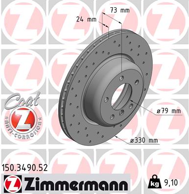 ZIMMERMANN Első féktárcsa 150.3490.52_ZIM