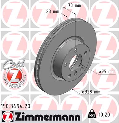 ZIMMERMANN Első féktárcsa 150.3494.20_ZIM