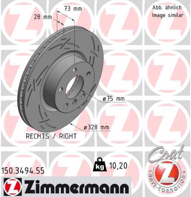 ZIMMERMANN Féktárcsa, mind 150.3494.55_ZIM