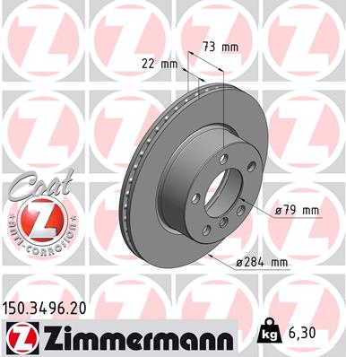 ZIMMERMANN Első féktárcsa 150.3496.20_ZIM