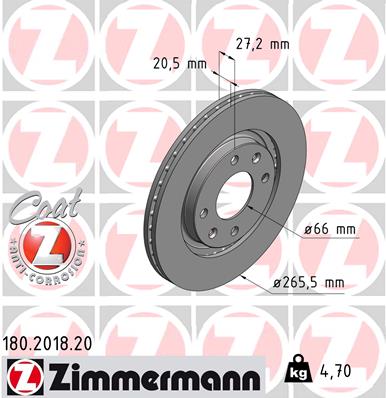 ZIMMERMANN Féktárcsa, mind 180.2018.20_ZIM