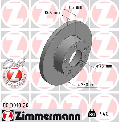 ZIMMERMANN Első féktárcsa 180.3010.20_ZIM