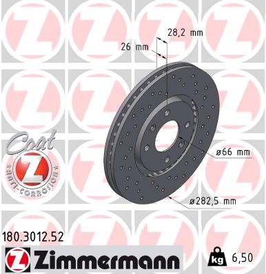 ZIMMERMANN Első féktárcsa 180.3012.52_ZIM