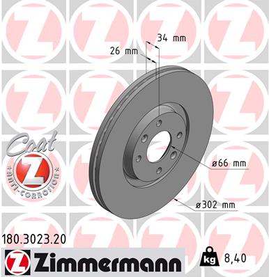 ZIMMERMANN Első féktárcsa 180.3023.20_ZIM