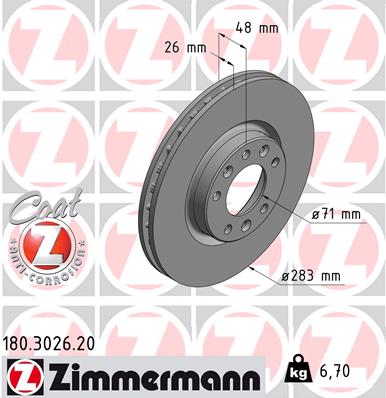 ZIMMERMANN Első féktárcsa 180.3026.20_ZIM