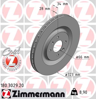 ZIMMERMANN Első féktárcsa 180.3029.20_ZIM