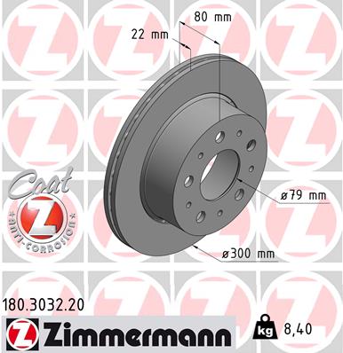 ZIMMERMANN Első féktárcsa 180.3032.20_ZIM