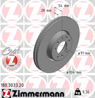 ZIMMERMANN Első féktárcsa 180.3033.20_ZIM