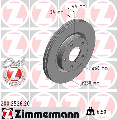 ZIMMERMANN Első féktárcsa 200.2526.20_ZIM