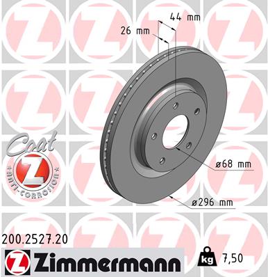 ZIMMERMANN Első féktárcsa 200.2527.20_ZIM