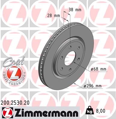 ZIMMERMANN Első féktárcsa 200.2530.20_ZIM