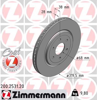 ZIMMERMANN Első féktárcsa 200.2531.20_ZIM