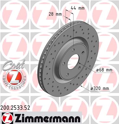 ZIMMERMANN Első féktárcsa 200.2533.52_ZIM