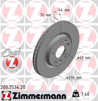 ZIMMERMANN Első féktárcsa 200.2534.20_ZIM