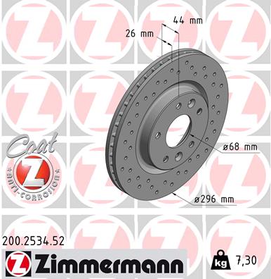 ZIMMERMANN Első féktárcsa 200.2534.52_ZIM