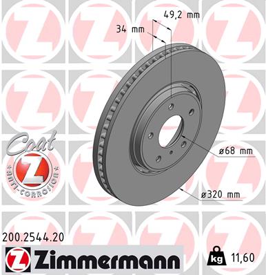 ZIMMERMANN Féktárcsa, mind 200.2544.20_ZIM