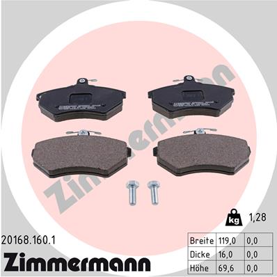 ZIMMERMANN Első fékbetét 20168.160.1_ZIM