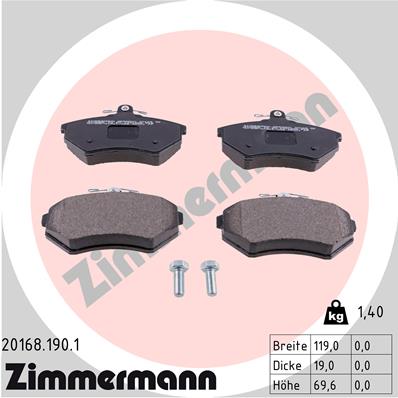 ZIMMERMANN Első fékbetét 20168.190.1_ZIM