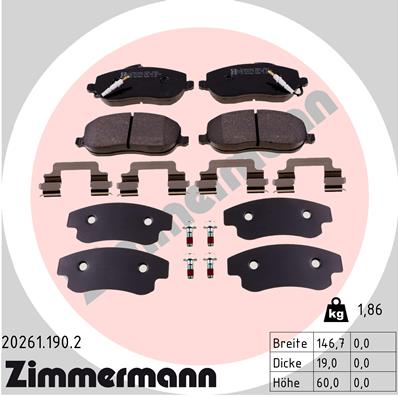 ZIMMERMANN 20261.190.2_ZIM Első fékbetét