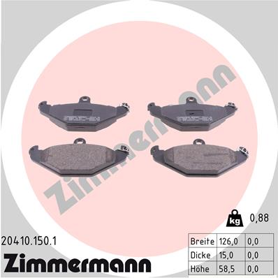 ZIMMERMANN Hátsó fékbetét 20410.150.1_ZIM